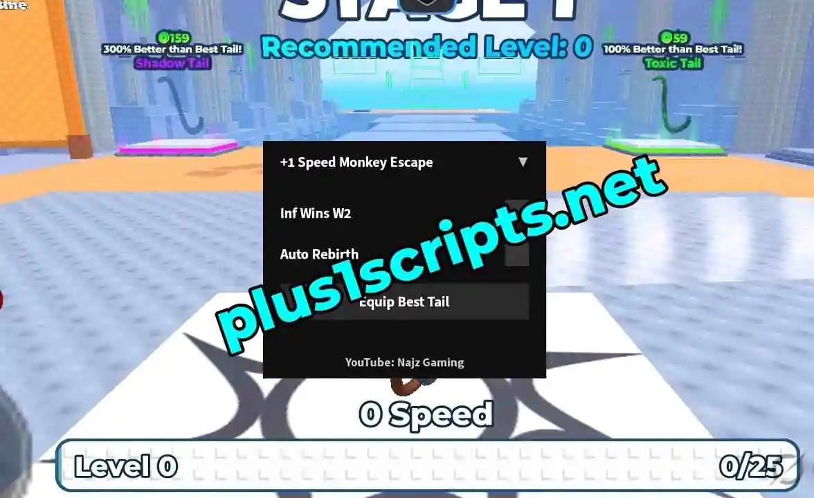 +1 Speed Monkey Escape Script | Najz Gaming [No Key] | Infinite Wins