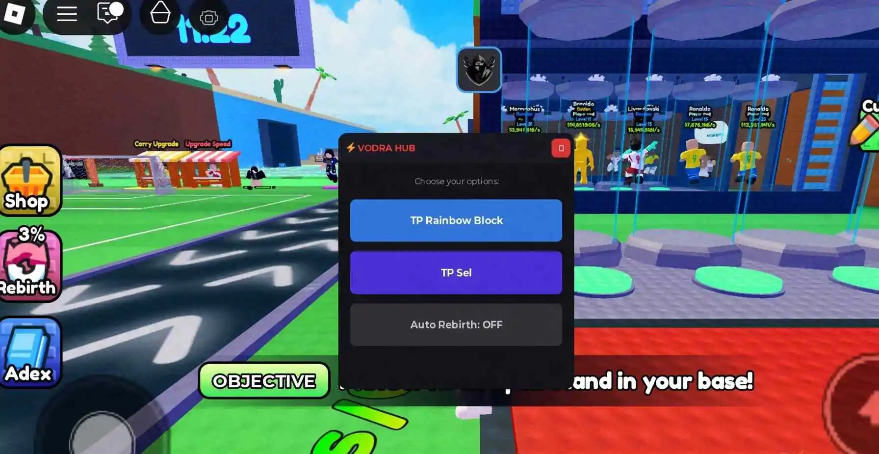 +1 Run for Soccer Legends Script | Vodra Hub [No Key] | TP Rainbow Block