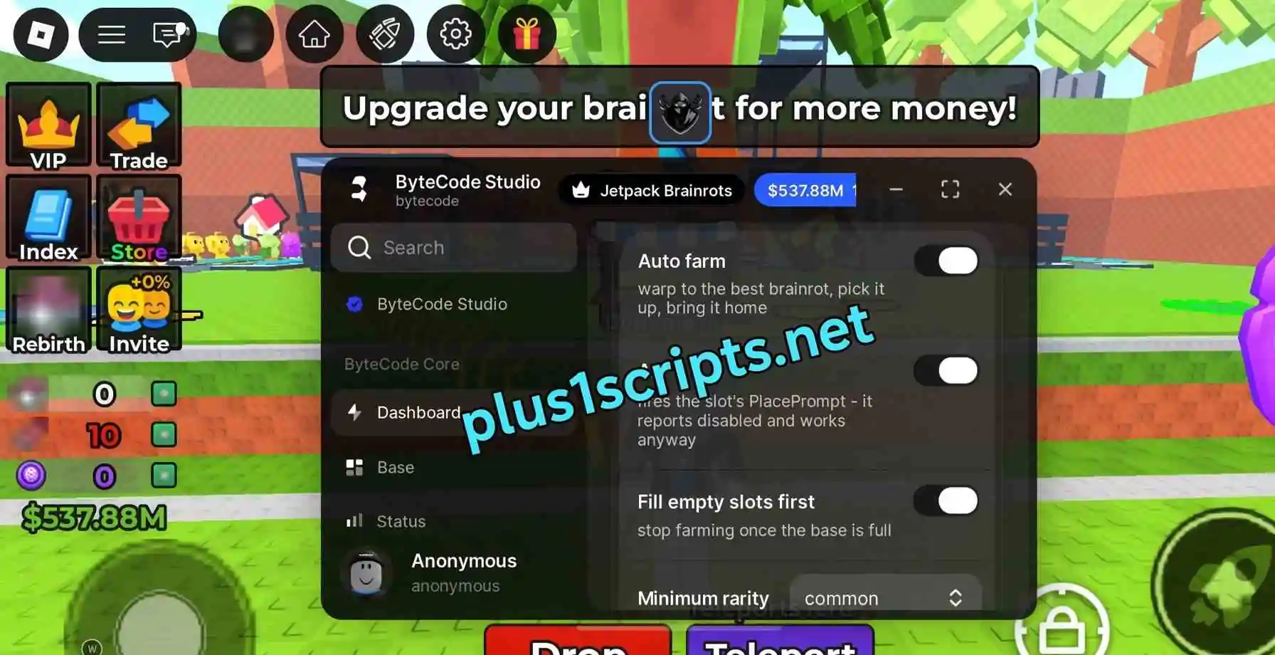 +1 Jetpack for Brainrots Script | ByteCode Hub [No Key] | Auto Farm