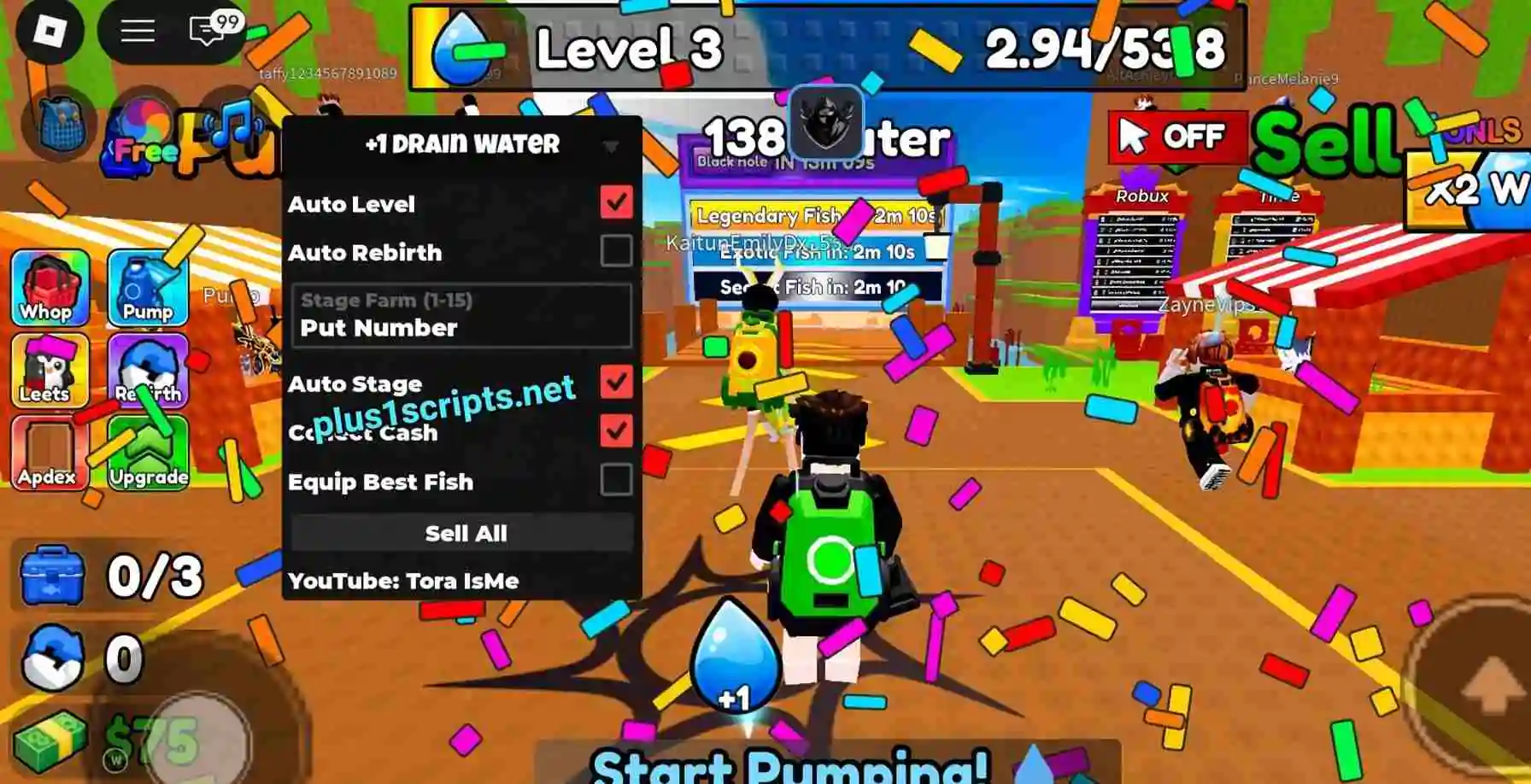 +1 Drain Water Per Click Scripts Scripts