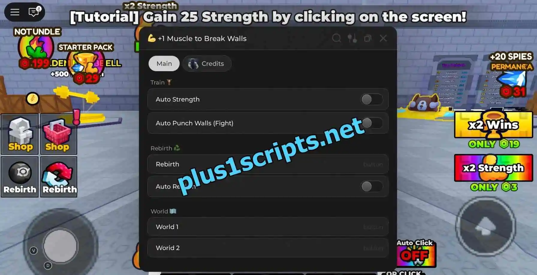 💪 +1 Muscle to Break Walls Scripts Scripts