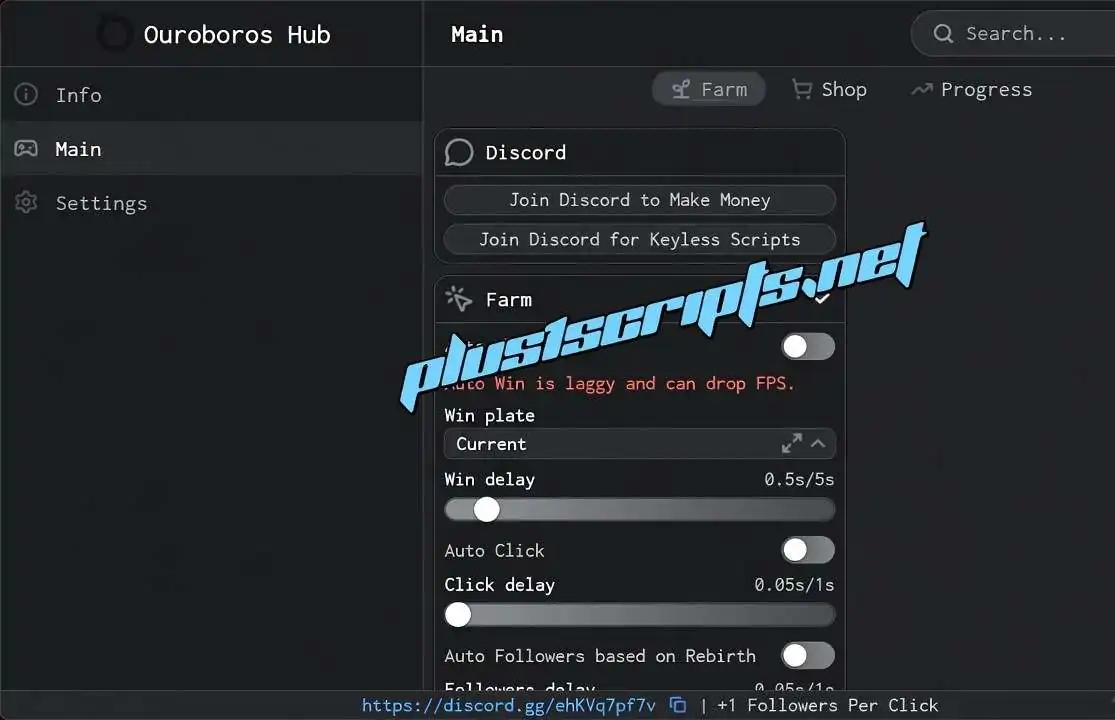 +1 Followers Per Click Script | Ouroboros Hub [NO KEY] | Auto Win