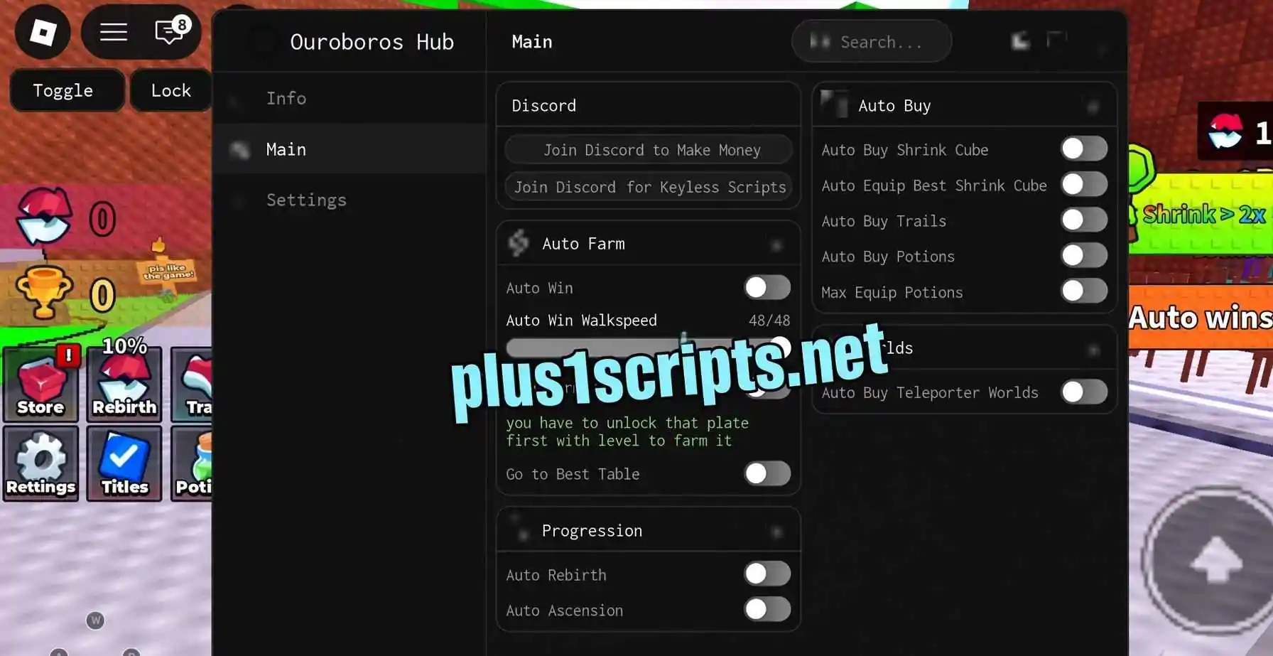 +1 Shrink per Step Script | Ouroboros Hub [No Key] | Auto Win
