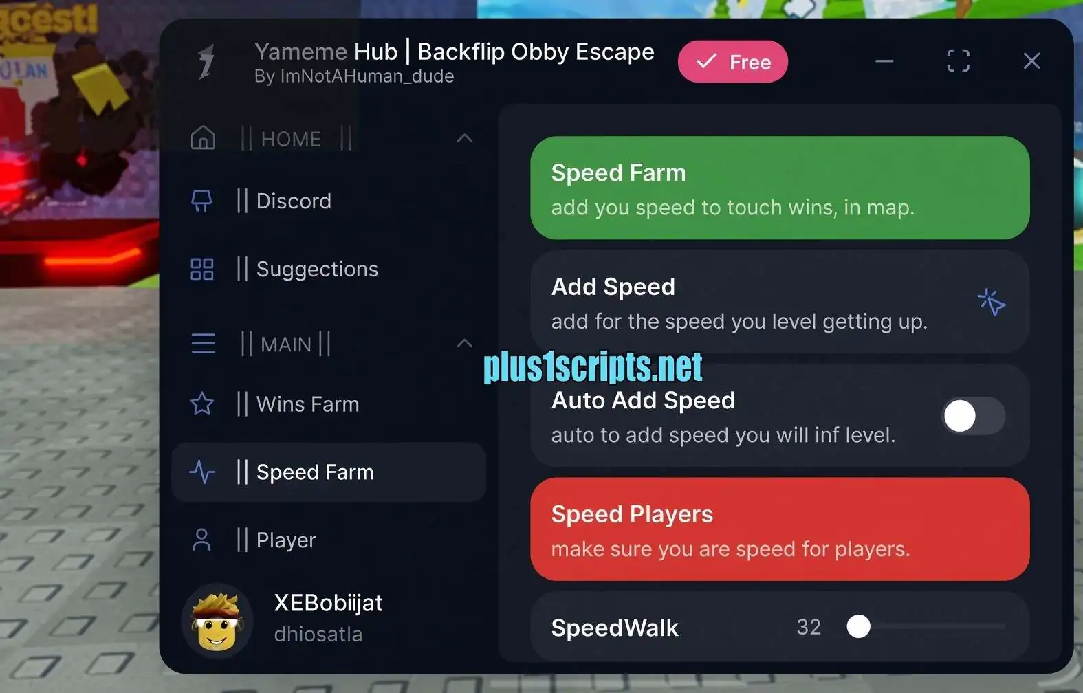 +1 Backflip Obby Escape Script | Yameme Hub [NO KEY] | Teleport Wins